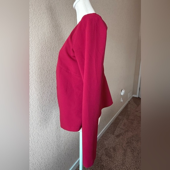 Alya Open Front Peplum Blazer - Women’s Small - Fuchsia - Picture 6 of 6